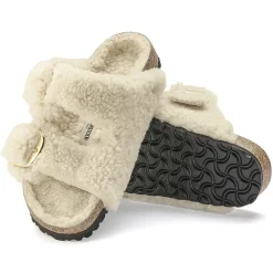 Birkenstock Two-Strap Sandals<Arizona Big Buckle Teddy Eggshell