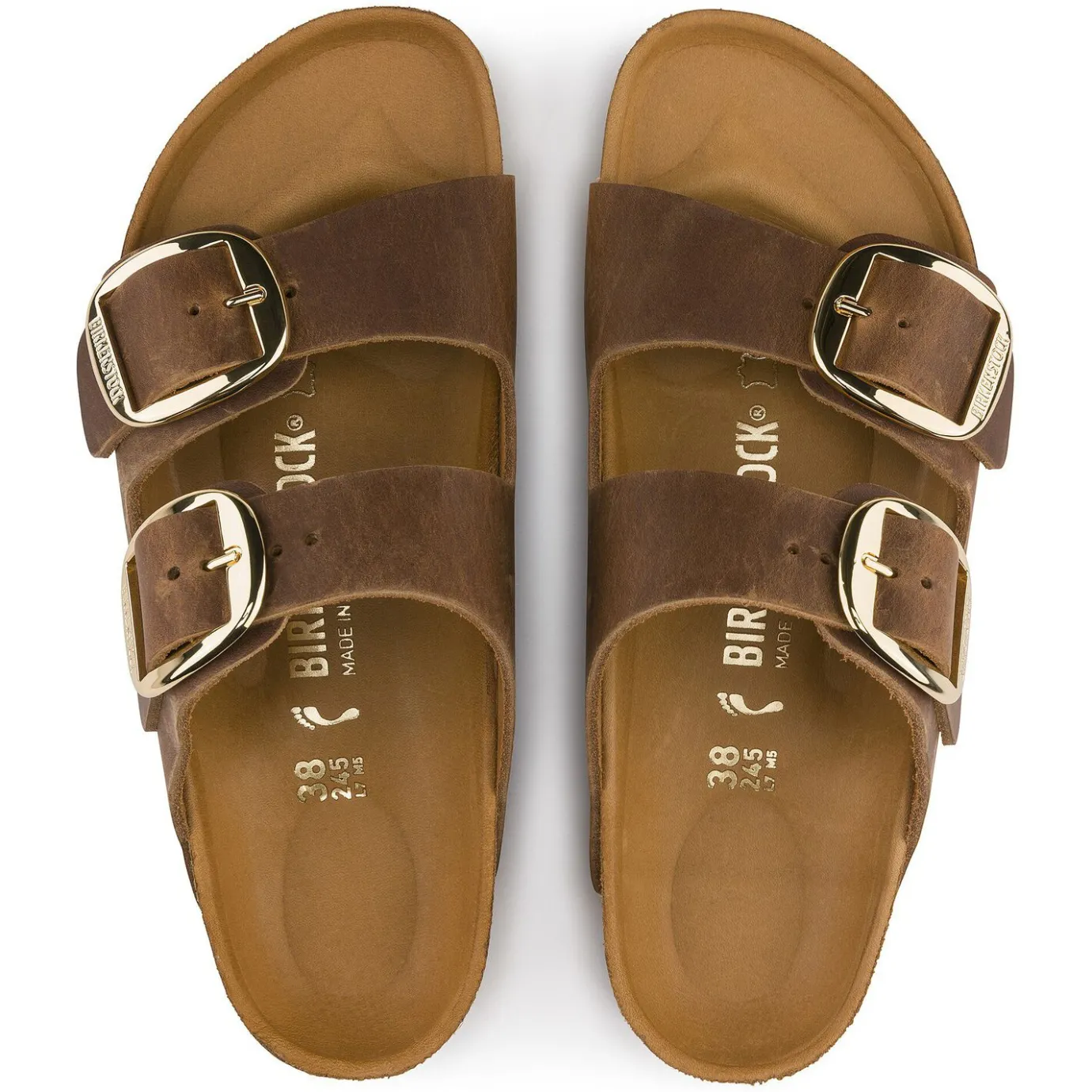 Birkenstock Two-Strap Sandals<Arizona Big Buckle Cognac