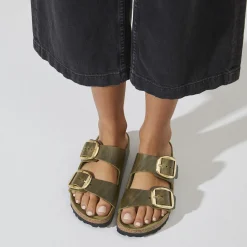 Birkenstock Two-Strap Sandals<Arizona Big Buckle Olive Green