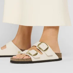 Birkenstock Two-Strap Sandals<Arizona Big Buckle Rivet Logo Canvas Eggshell