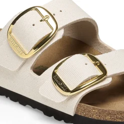 Birkenstock Two-Strap Sandals<Arizona Big Buckle Rivet Logo Canvas Eggshell