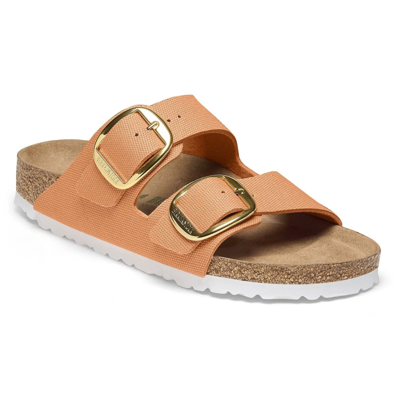 Birkenstock Two-Strap Sandals<Arizona Big Buckle Rivet Logo Vegan Canvas Papaya
