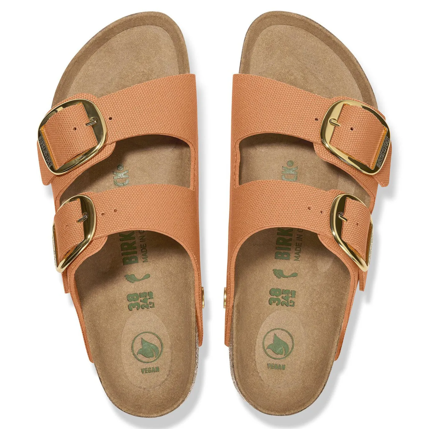 Birkenstock Two-Strap Sandals<Arizona Big Buckle Rivet Logo Vegan Canvas Papaya