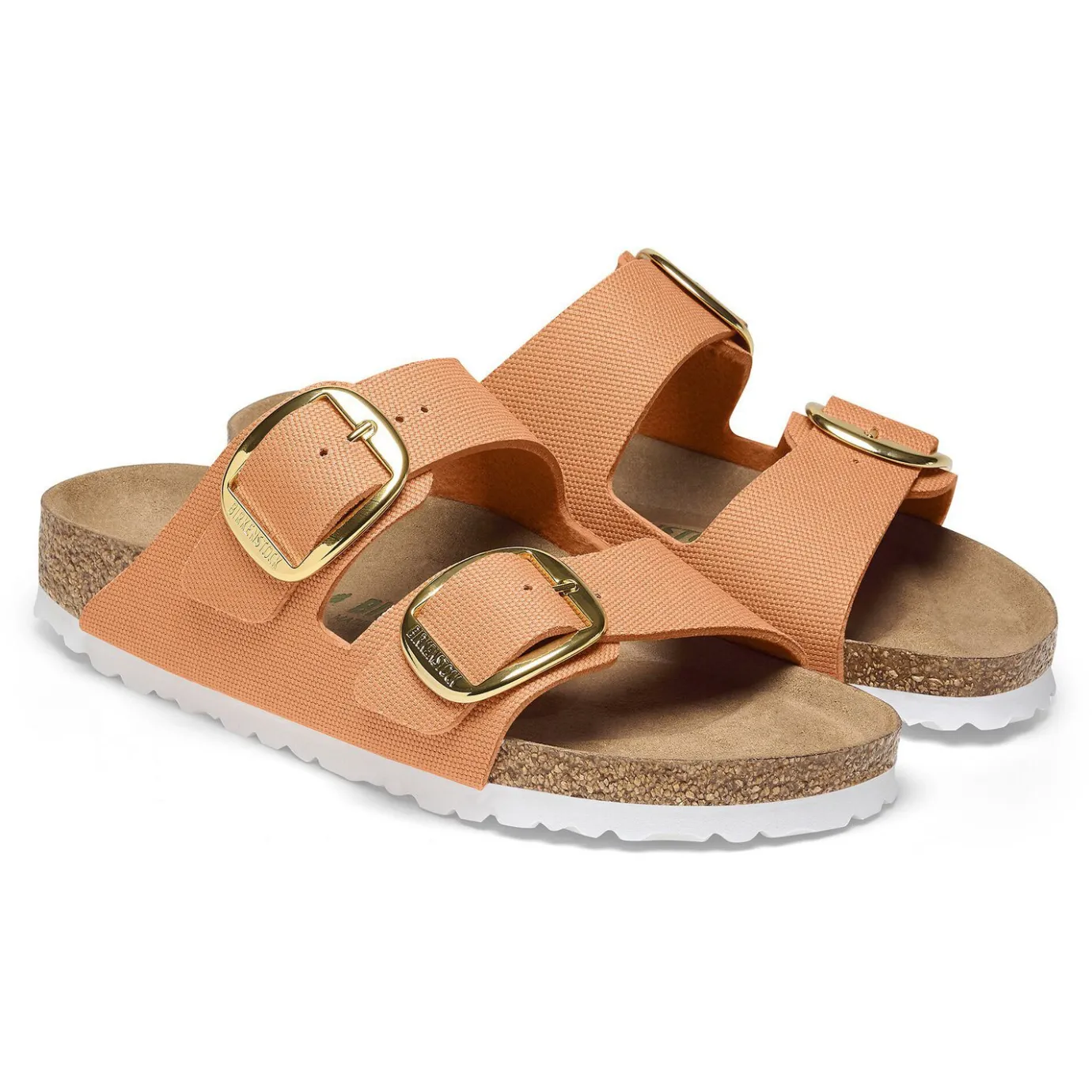 Birkenstock Two-Strap Sandals<Arizona Big Buckle Rivet Logo Vegan Canvas Papaya
