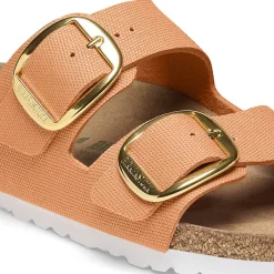 Birkenstock Two-Strap Sandals<Arizona Big Buckle Rivet Logo Vegan Canvas Papaya