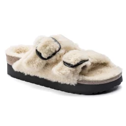 Birkenstock Two-Strap Sandals<Arizona Big Buckle Shearling Teddy Eggshell