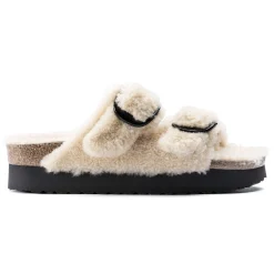 Birkenstock Two-Strap Sandals<Arizona Big Buckle Shearling Teddy Eggshell