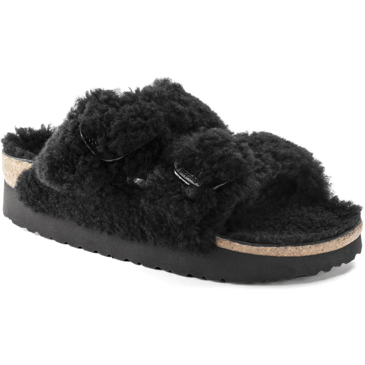 Birkenstock Two-Strap Sandals<Arizona Big Buckle Shearling Teddy Black
