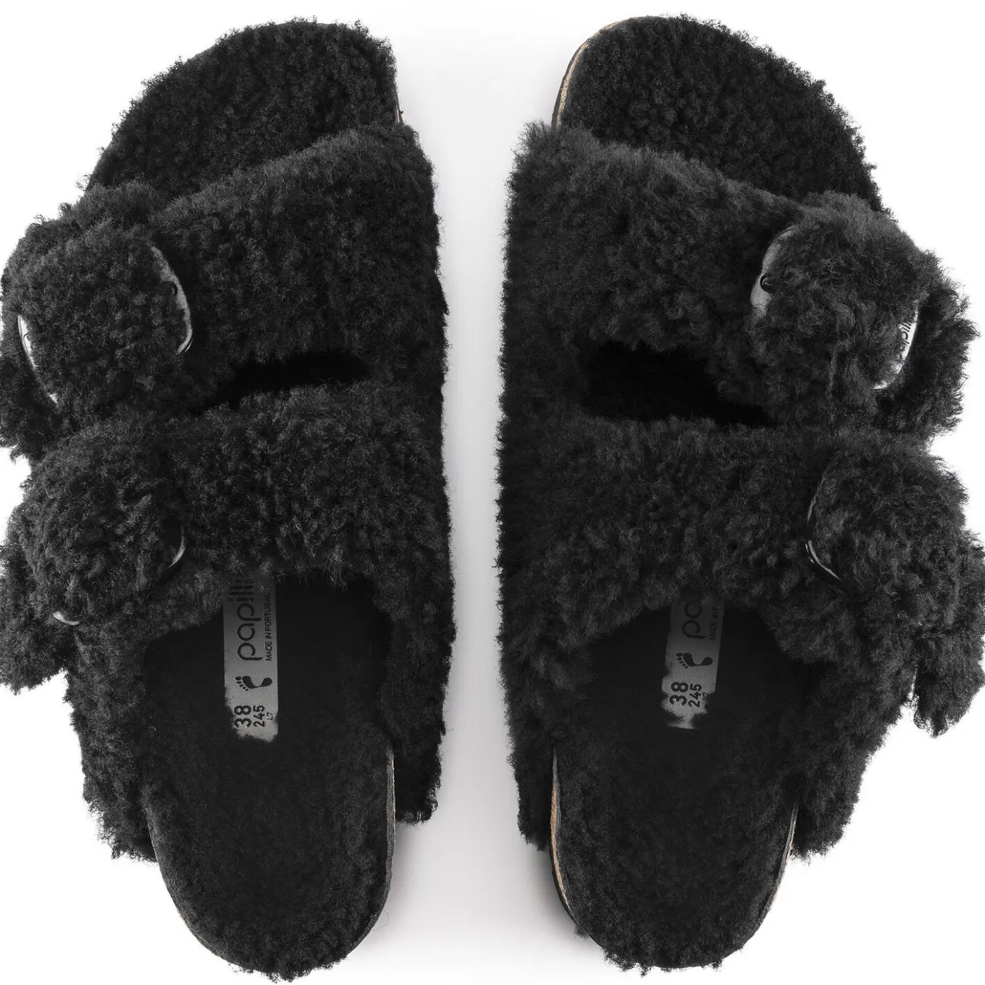 Birkenstock Two-Strap Sandals<Arizona Big Buckle Shearling Teddy Black