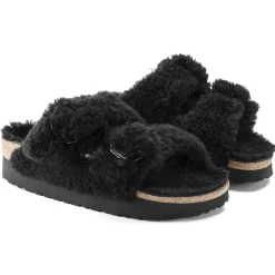 Birkenstock Two-Strap Sandals<Arizona Big Buckle Shearling Teddy Black