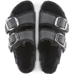 Birkenstock Two-Strap Sandals<Arizona Big Buckle Shearling Black