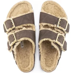 Birkenstock Two-Strap Sandals<Arizona Bold Shearling Espresso