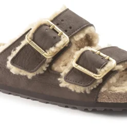 Birkenstock Two-Strap Sandals<Arizona Bold Shearling Espresso
