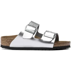 Birkenstock Strap Sandals<Arizona Kids Electric Metallic Silver