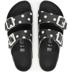 Birkenstock Two-Strap Sandals<Arizona Platform Black White Dots