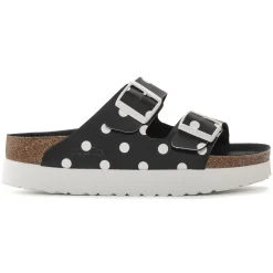 Birkenstock Two-Strap Sandals<Arizona Platform Black White Dots