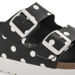 Birkenstock Two-Strap Sandals<Arizona Platform Black White Dots