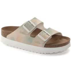 Birkenstock Two-Strap Sandals<Arizona Platform Vegan Watercolor Pink/Blue