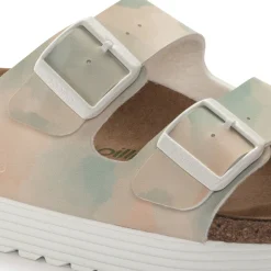 Birkenstock Two-Strap Sandals<Arizona Platform Vegan Watercolor Pink/Blue