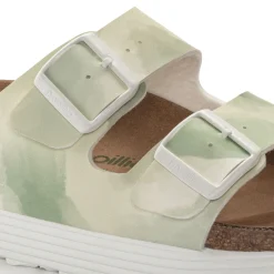 Birkenstock Two-Strap Sandals<Arizona Platform Vegan Watercolor Khaki