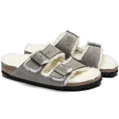 Birkenstock Two-Strap Sandals<Arizona Shearling Stone Coin