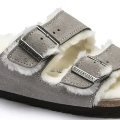 Birkenstock Two-Strap Sandals<Arizona Shearling Stone Coin