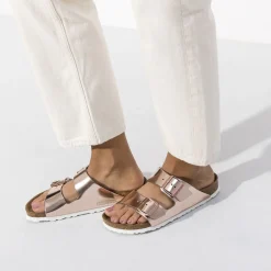 Birkenstock Two-Strap Sandals<Arizona Soft Footbed Metallic Copper