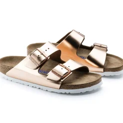 Birkenstock Two-Strap Sandals<Arizona Soft Footbed Metallic Copper