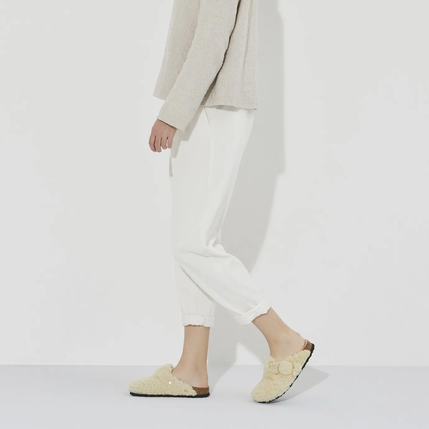 Birkenstock Clogs<Boston Big Buckle Eggshell