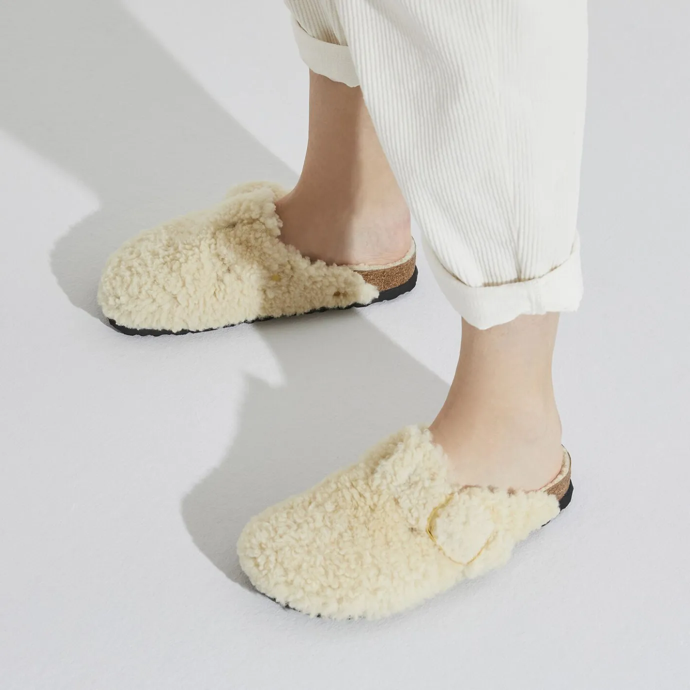 Birkenstock Clogs<Boston Big Buckle Eggshell