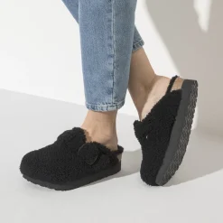 Birkenstock Platform<Boston Big Buckle Platform Teddy Black