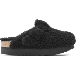 Birkenstock Platform<Boston Big Buckle Platform Teddy Black