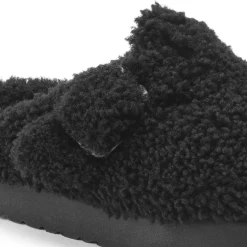Birkenstock Platform<Boston Big Buckle Platform Teddy Black