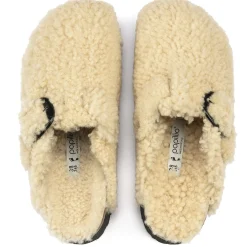 Birkenstock Platform<Boston Big Buckle Platform Teddy Eggshell