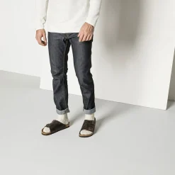 Birkenstock Socks<Cotton Slub Men Beige/White