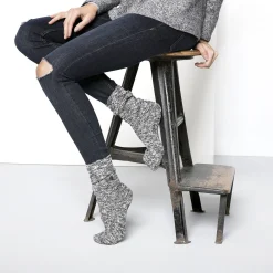 Birkenstock Socks<Cotton Slub Women Black/Gray