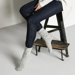 Birkenstock Socks<Cotton Slub Women Gray/White