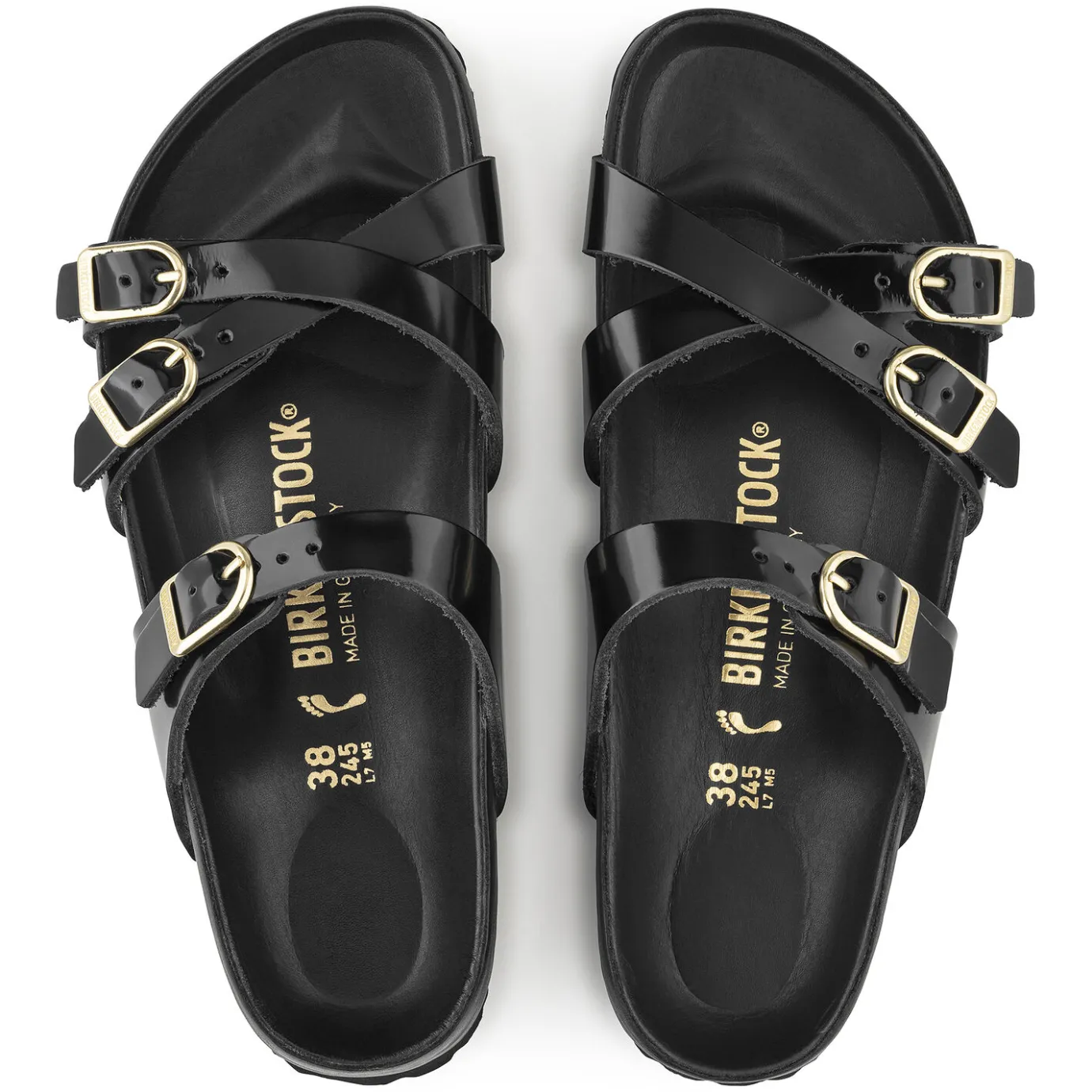 Birkenstock Multi-Strap Sandals<Franca High Shine Black