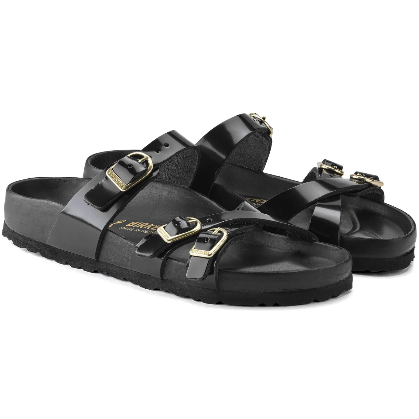 Birkenstock Multi-Strap Sandals<Franca High Shine Black