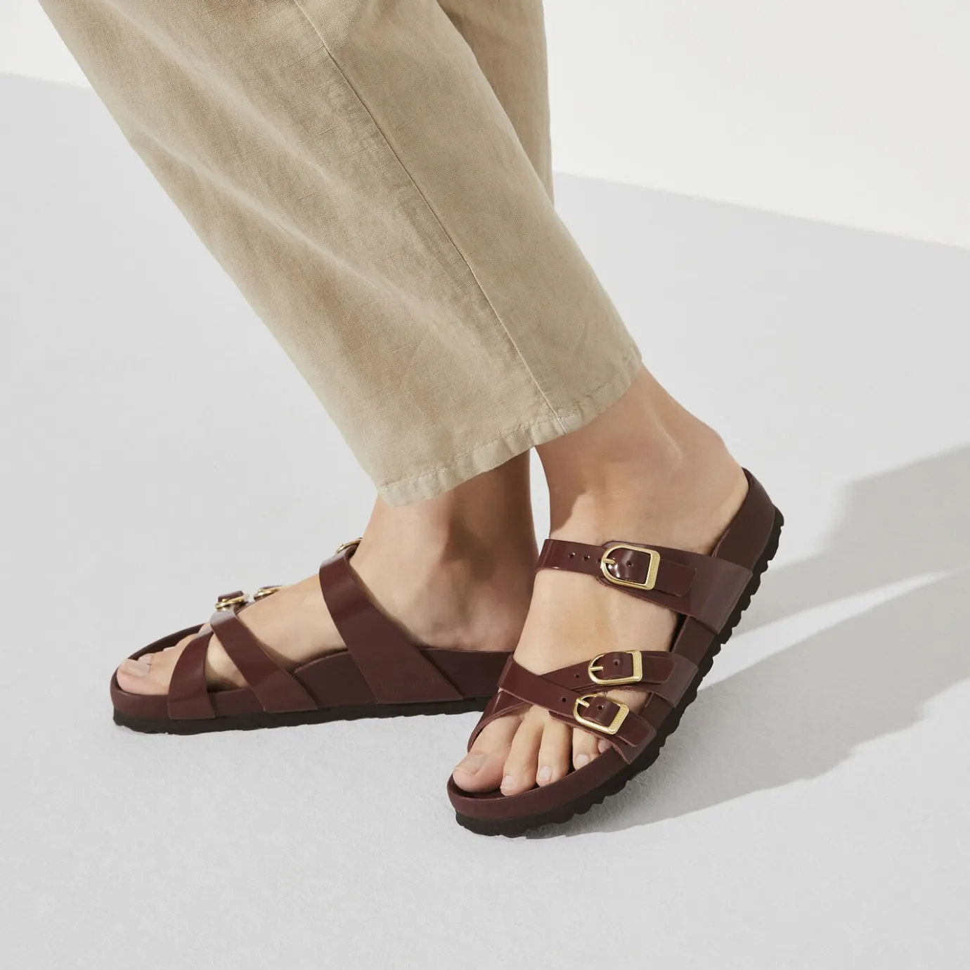 Birkenstock Multi-Strap Sandals<Franca High Shine Chocolate
