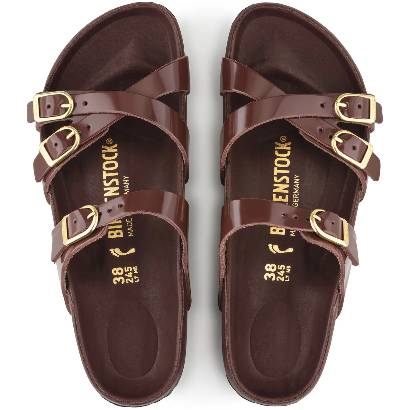 Birkenstock Multi-Strap Sandals<Franca High Shine Chocolate