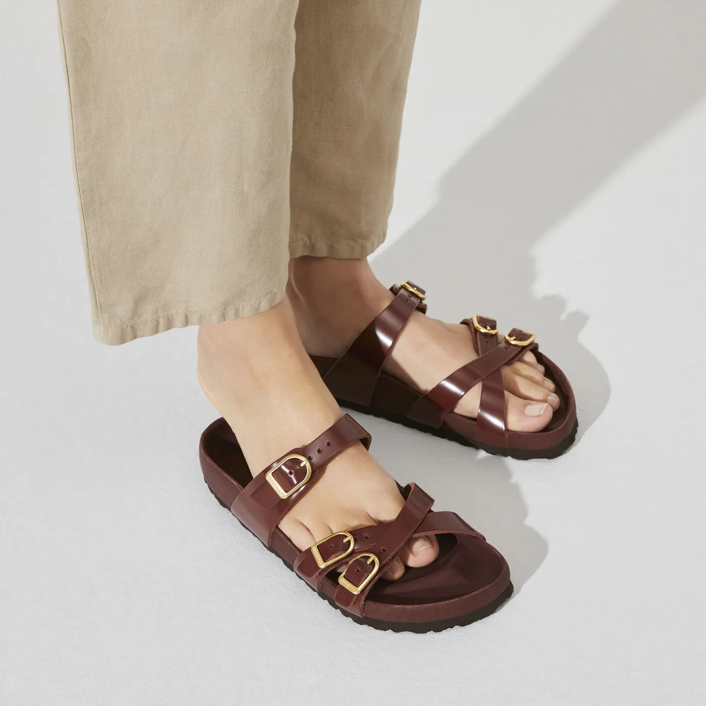 Birkenstock Multi-Strap Sandals<Franca High Shine Chocolate