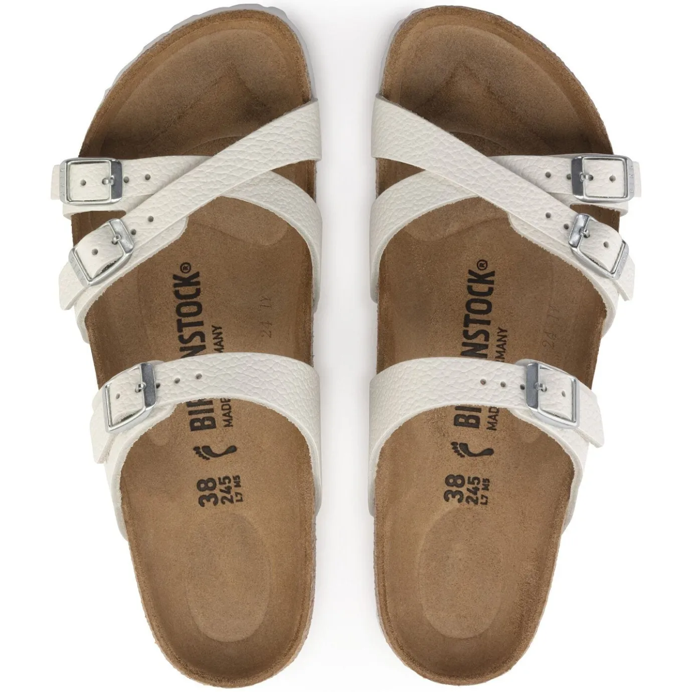 Birkenstock Multi-Strap Sandals<Franca White