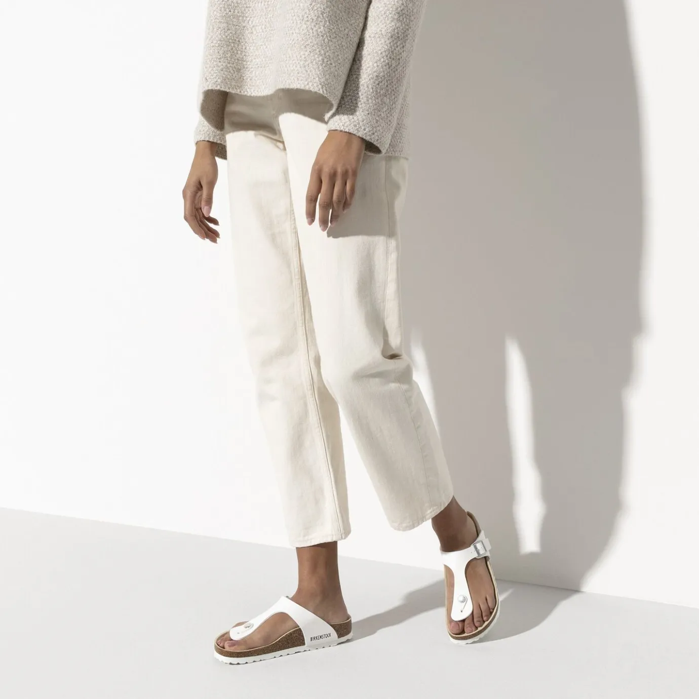 Birkenstock Thong Sandals<Gizeh White