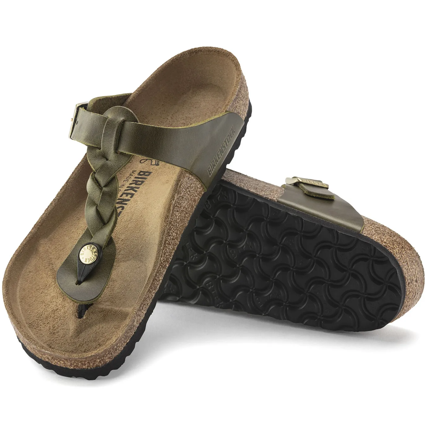 Birkenstock Thong Sandals<Gizeh Olive Green