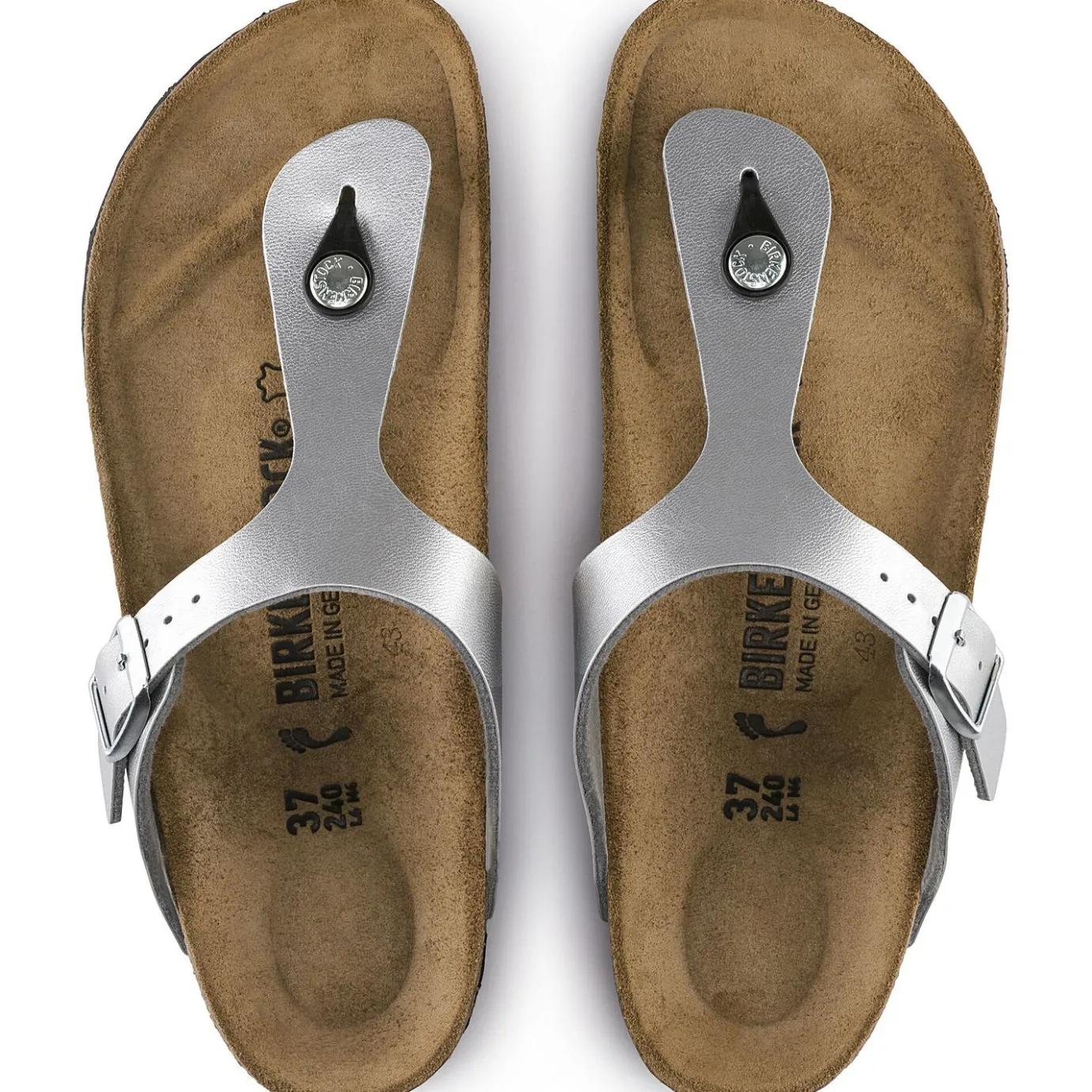 Birkenstock Thong Sandals<Gizeh Silver