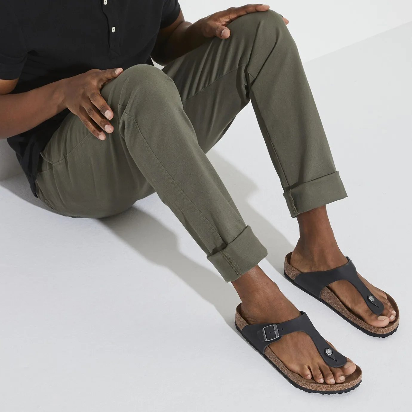 Birkenstock Thong Sandals<Gizeh Black