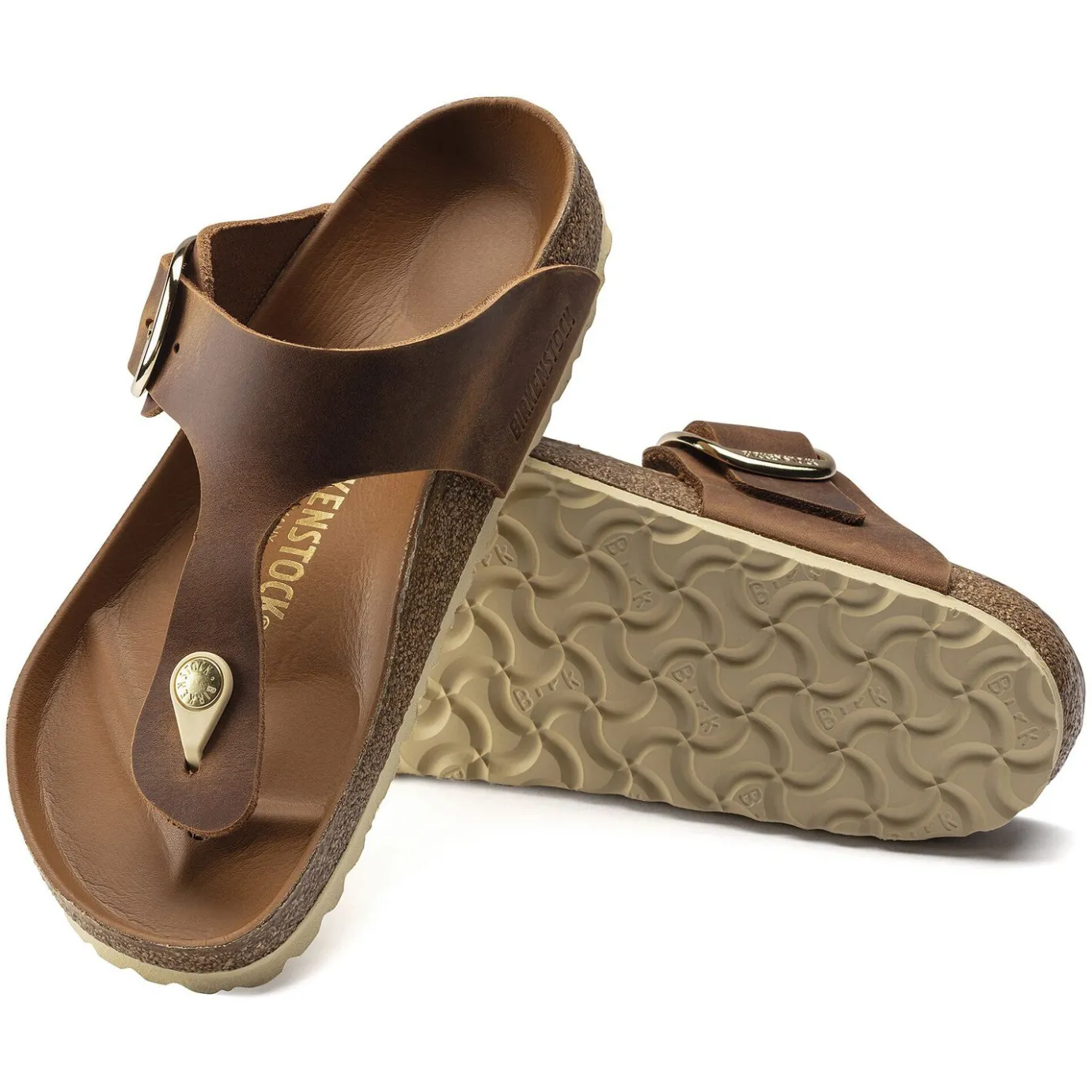 Birkenstock Thong Sandals<Gizeh Big Buckle Cognac