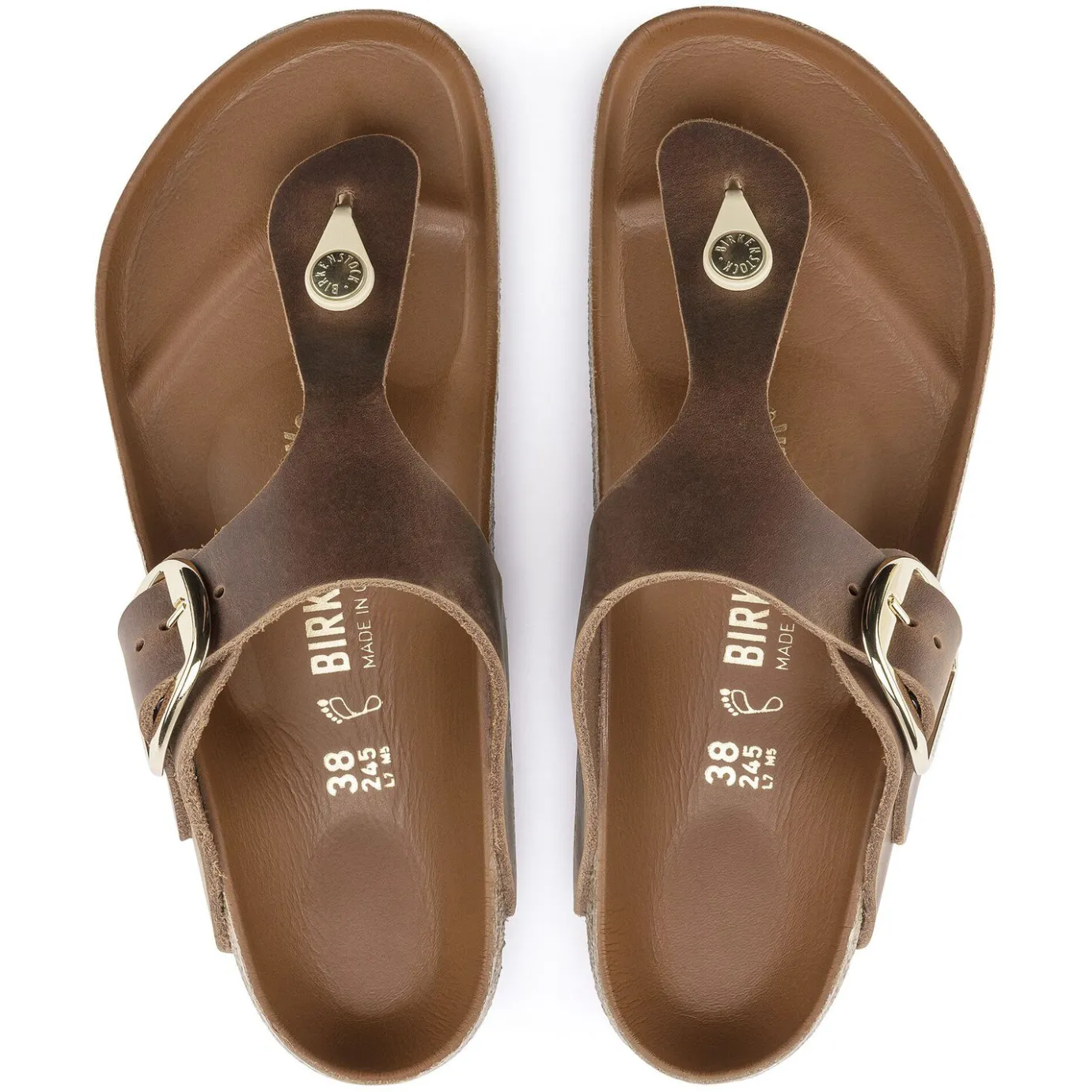 Birkenstock Thong Sandals<Gizeh Big Buckle Cognac
