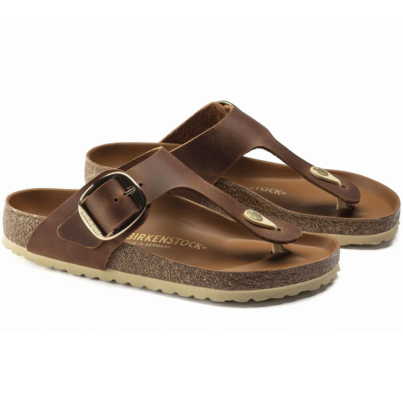 Birkenstock Thong Sandals<Gizeh Big Buckle Cognac